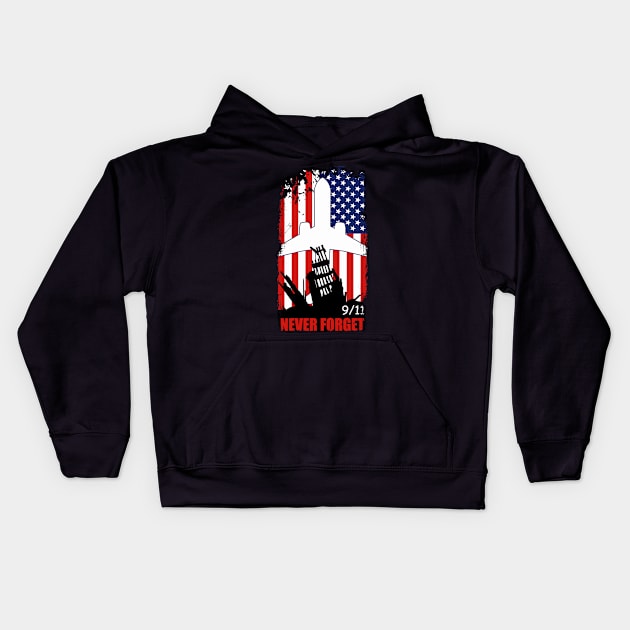 9/11 Never Forget Kids Hoodie by Scud"